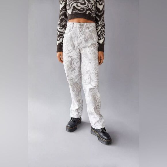 Urban Outfitters BDG High Rise Baggy Jeans Marble Swirl 28 - Picture 1 of 10